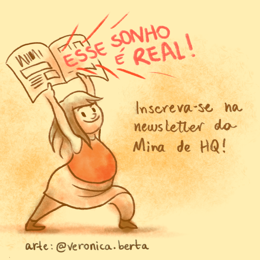 A quadrinista Verônica Berta faz ilustrações sobre a nova newsletter da Mina de HQ