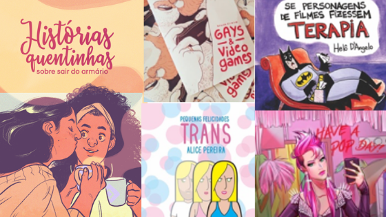 Livros que foram lançados na 1ª Poc Con - Feira LGBTQ+ de Quadrinhos e Artes Gráficas