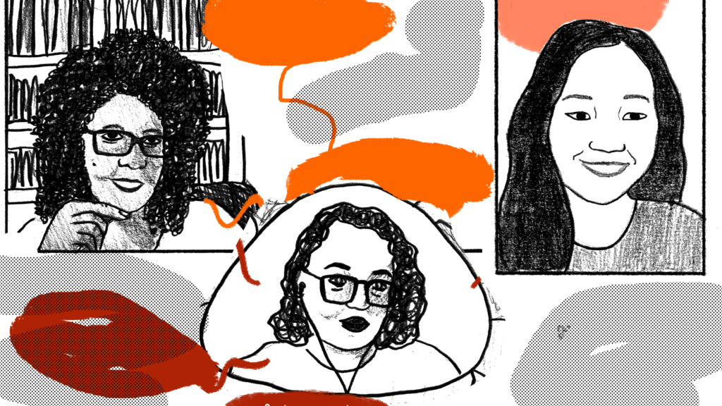 Entrevista ilustrada: Gabriela Güllich conversa com três profissionais da área dos quadrinhos: Dandara Palankof, Maria Carvalho e Priscila Tioma