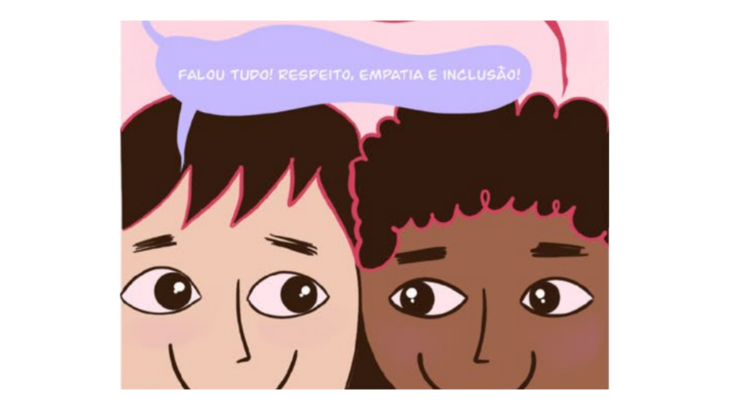 História em quadrinhos de Juliana Monique para o jornal Vozes Diversas, publicação do Comitê de Inclusão e Diversidade da Visa organizada em parceria com a Mina de HQ