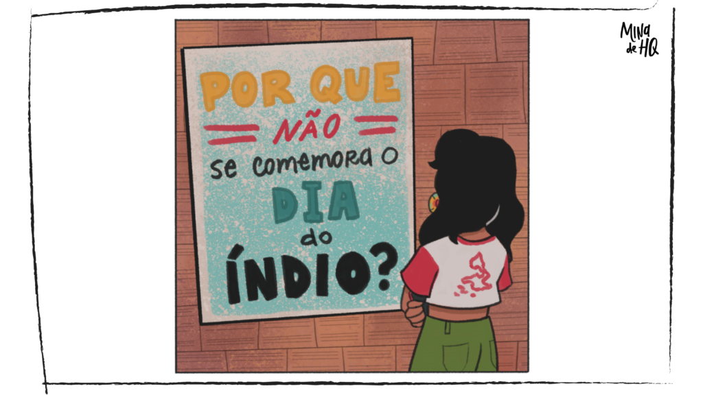 Quadrinho inédito de Raquel Teixeira (rateix), artista do Amazonas, sobre visibilidade indígena