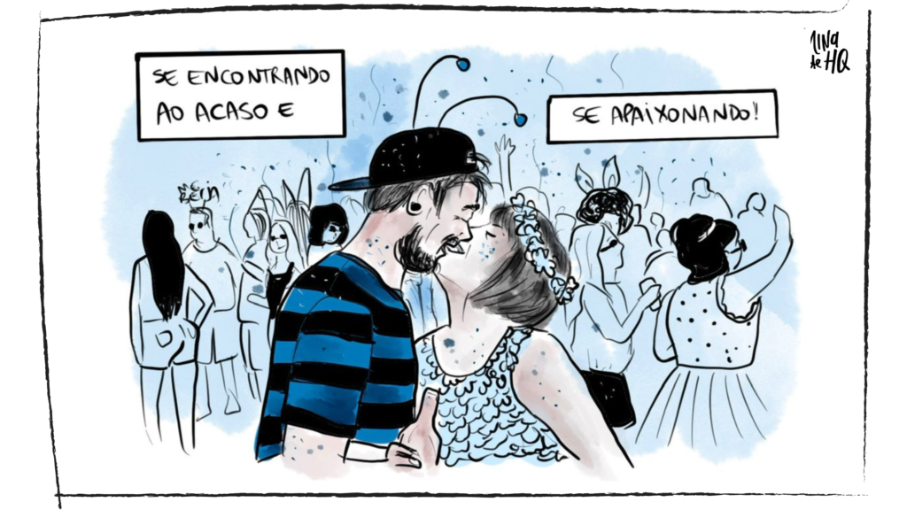 Quadrinho inédito de Magô Pool, artista de São Paulo, sobre amor de Carnaval